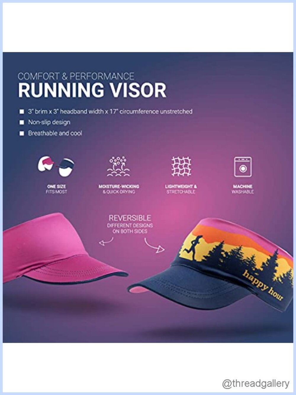Running Visor Reversible Foldable Performance One Size - Picture 2 of 6